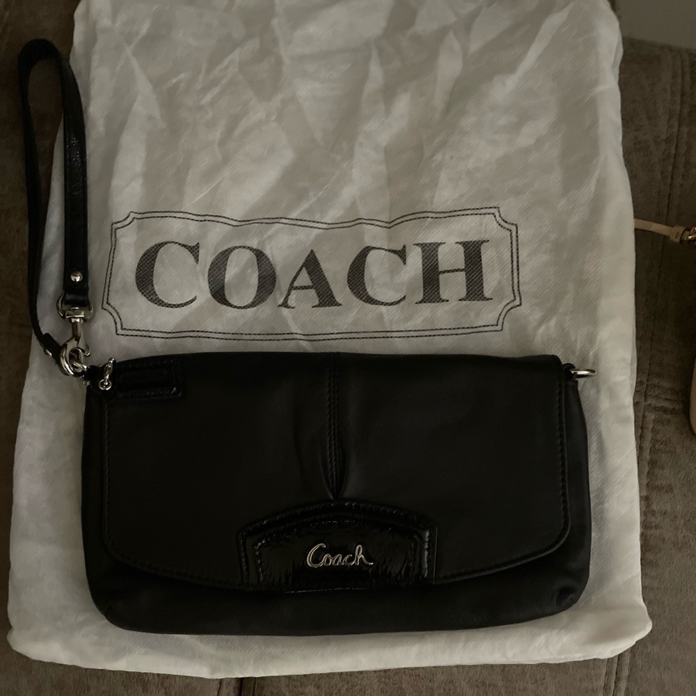 Coach Black Leather Clutch